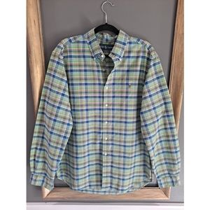 Ralph Lauren  Mens XL  Classic Fit  Green Plaid, Oxford Shirt, button down, tatt